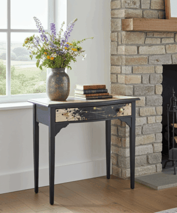 Artisan Restored Console Table – Black & Gold