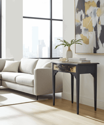 Artisan Restored Console Table – Black & Gold