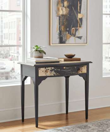 Artisan Restored Console Table – Black & Gold