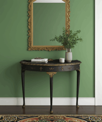 Aurora Luxe Lacquered Demilune Console Table