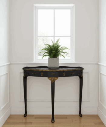 Aurora Luxe Lacquered Demilune Console Table