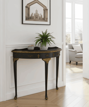 Aurora Luxe Lacquered Demilune Console Table
