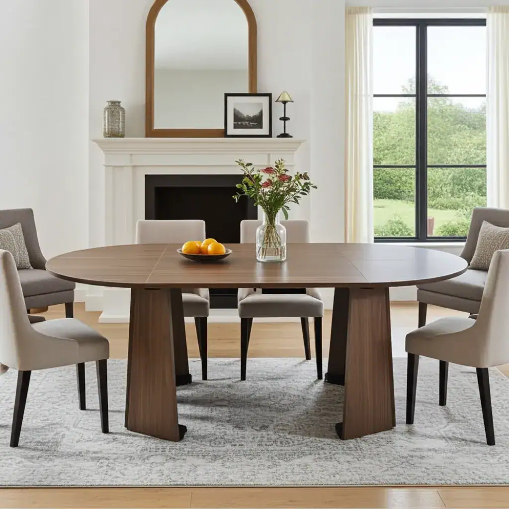 Custom leaf, base, and finish options for a bespoke dining table