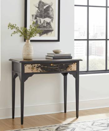 Artisan Restored Console Table – Black & Gold