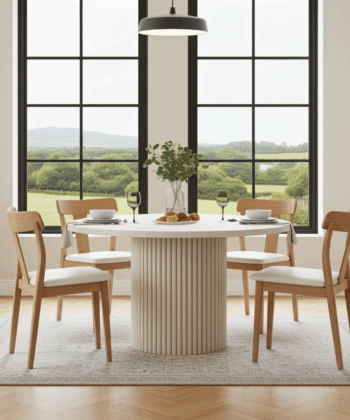 ELEMENTS Extendable Table – Cashmere, Steel Frame, Laminated 140cm