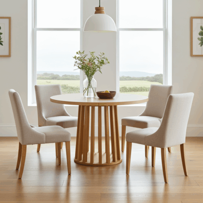 Tovo Extendable Round Dining Table Laminated  100-140cm-180cm