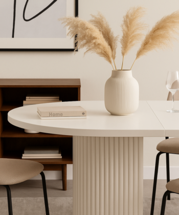 ELEMENTS Extendable Round Laminate Dining Table – Custom European Quality