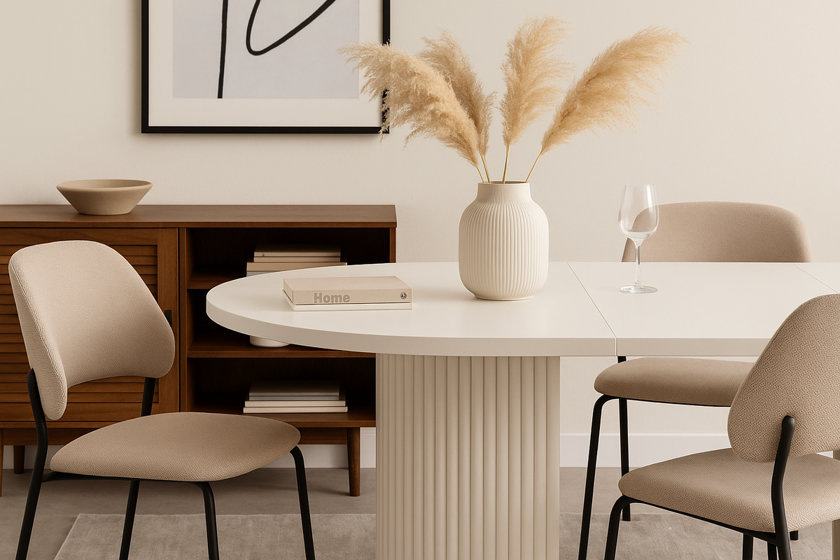 ELEMENTS Extendable Round Laminate Dining Table – Custom European Quality