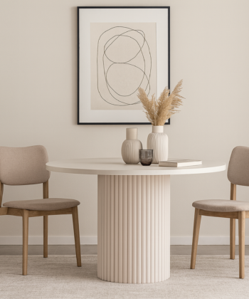 ELEMENTS Extendable Round Laminate Dining Table – Custom European Quality