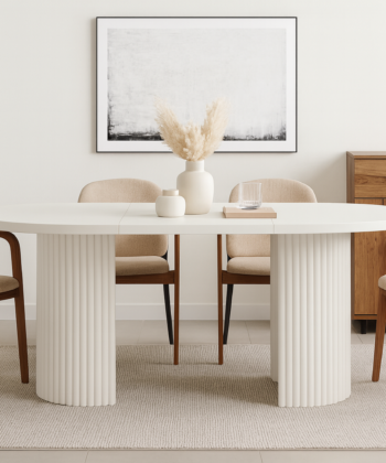 ELEMENTS Extendable Round Laminate Dining Table – Custom European Quality