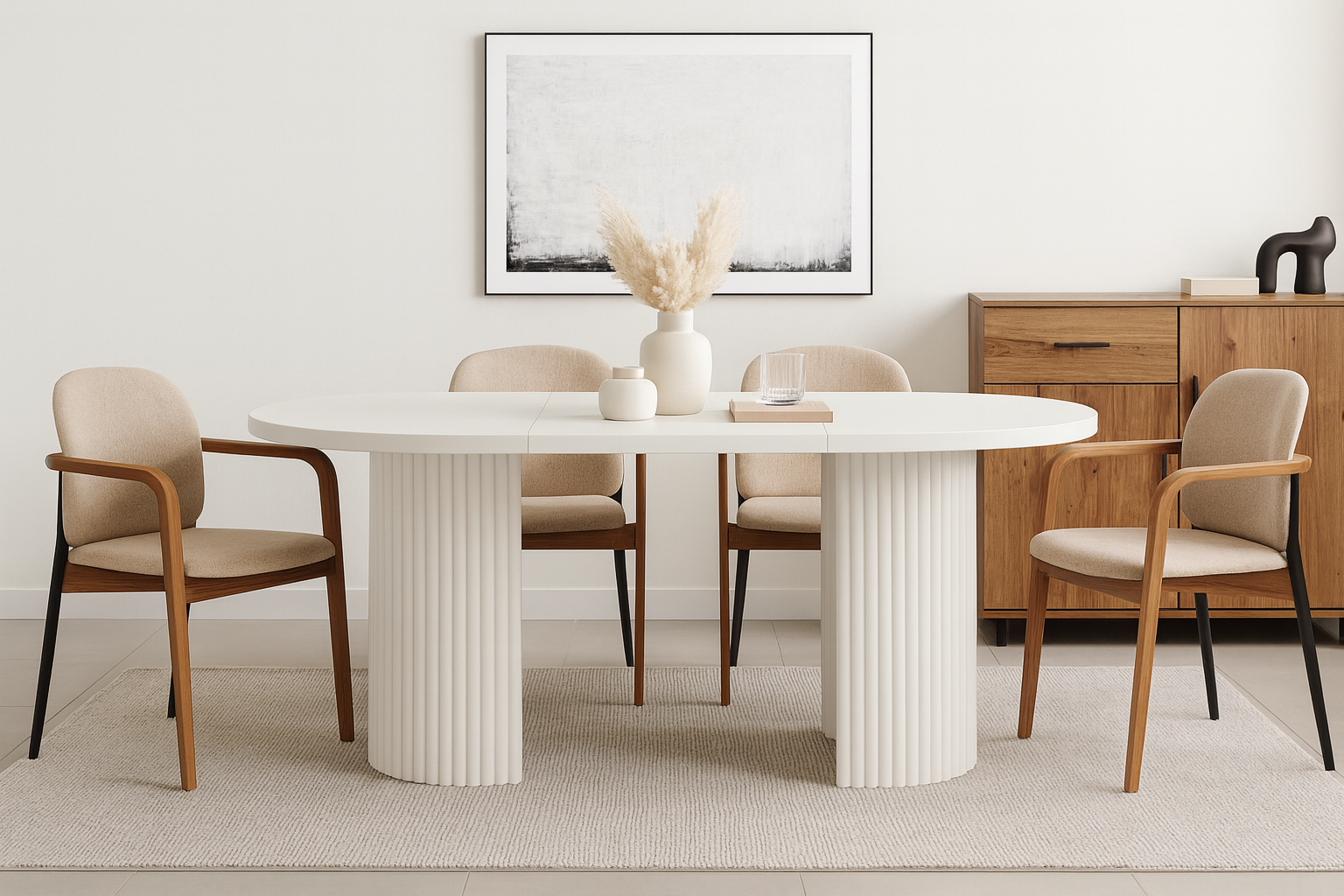 ELEMENTS Extendable Round Laminate Dining Table – Custom European Quality