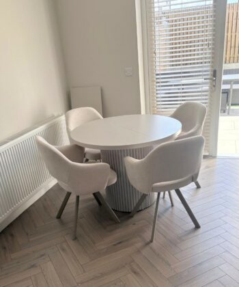 ELEMENTS Extendable Round Laminate Dining Table – Custom European Quality