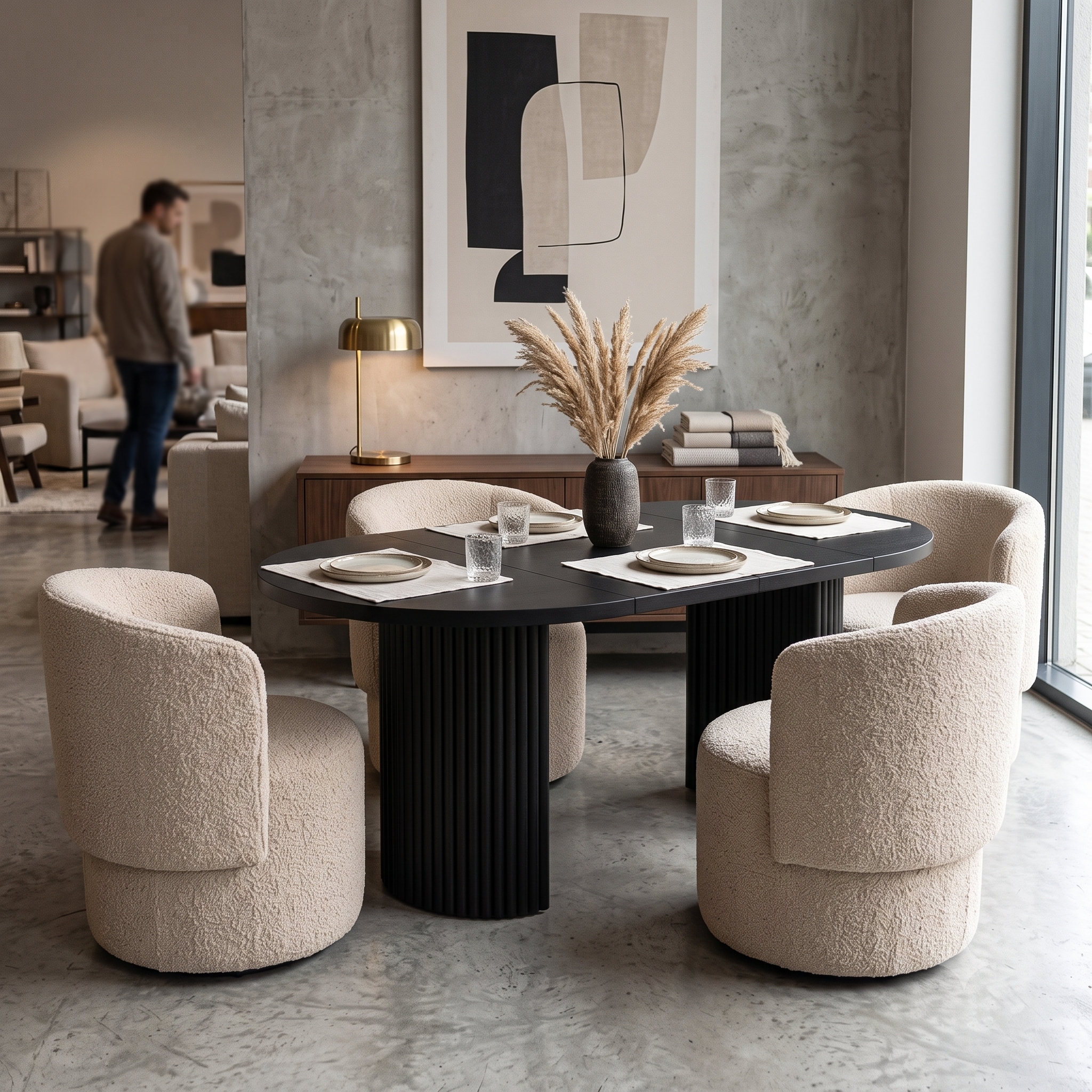 ELEMENTS Extendable Round Laminate Dining Table – Custom European Quality