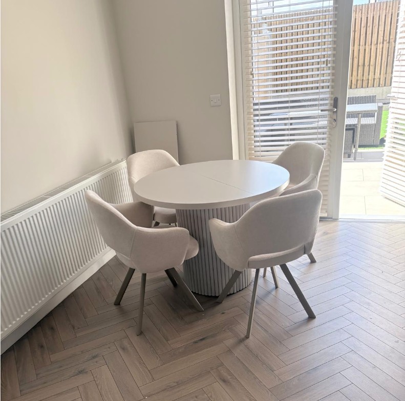 ELEMENTS Extendable Round Laminate Dining Table – Custom European Quality