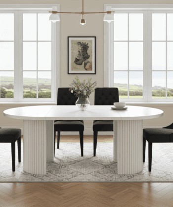 ELEMENTS Extendable Table – Cashmere, Steel Frame, Laminated 140cm