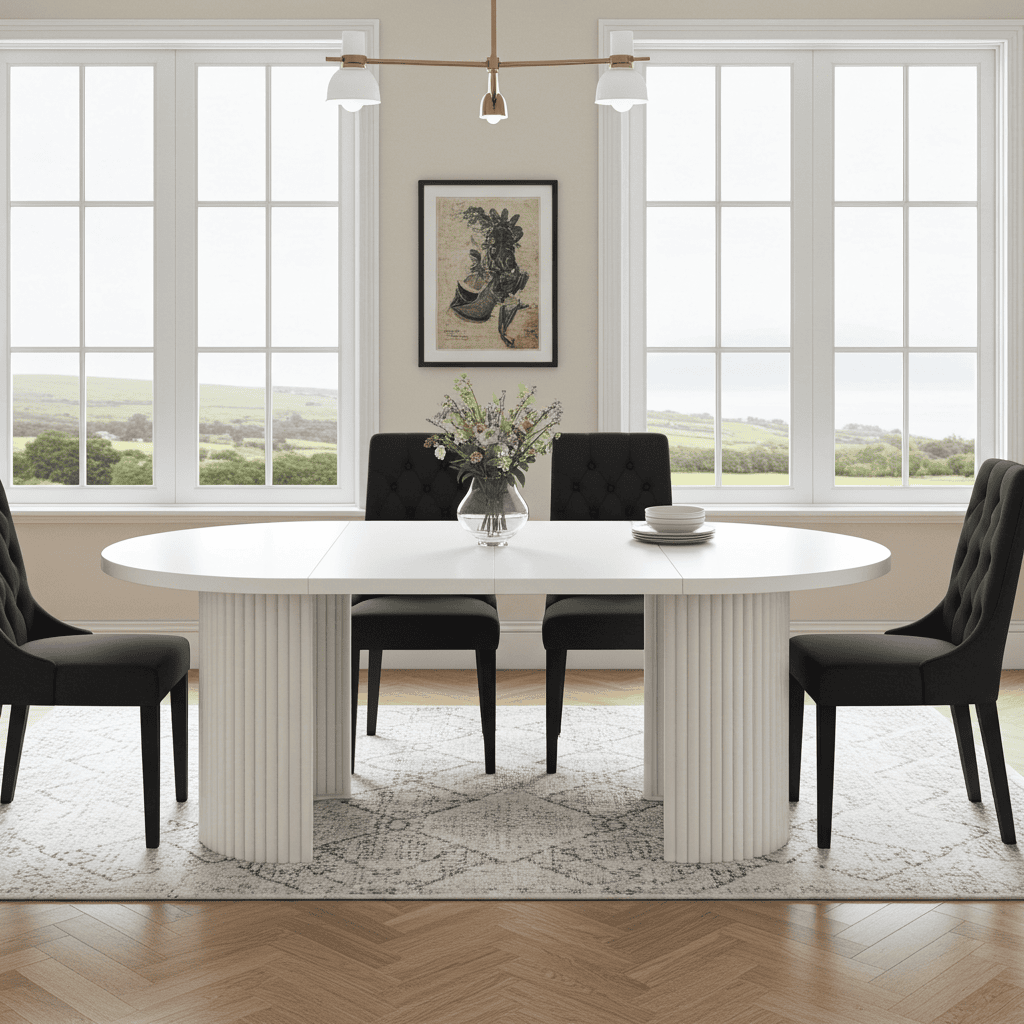 ELEMENTS Extendable Table – Cashmere, Steel Frame, Laminated 140cm