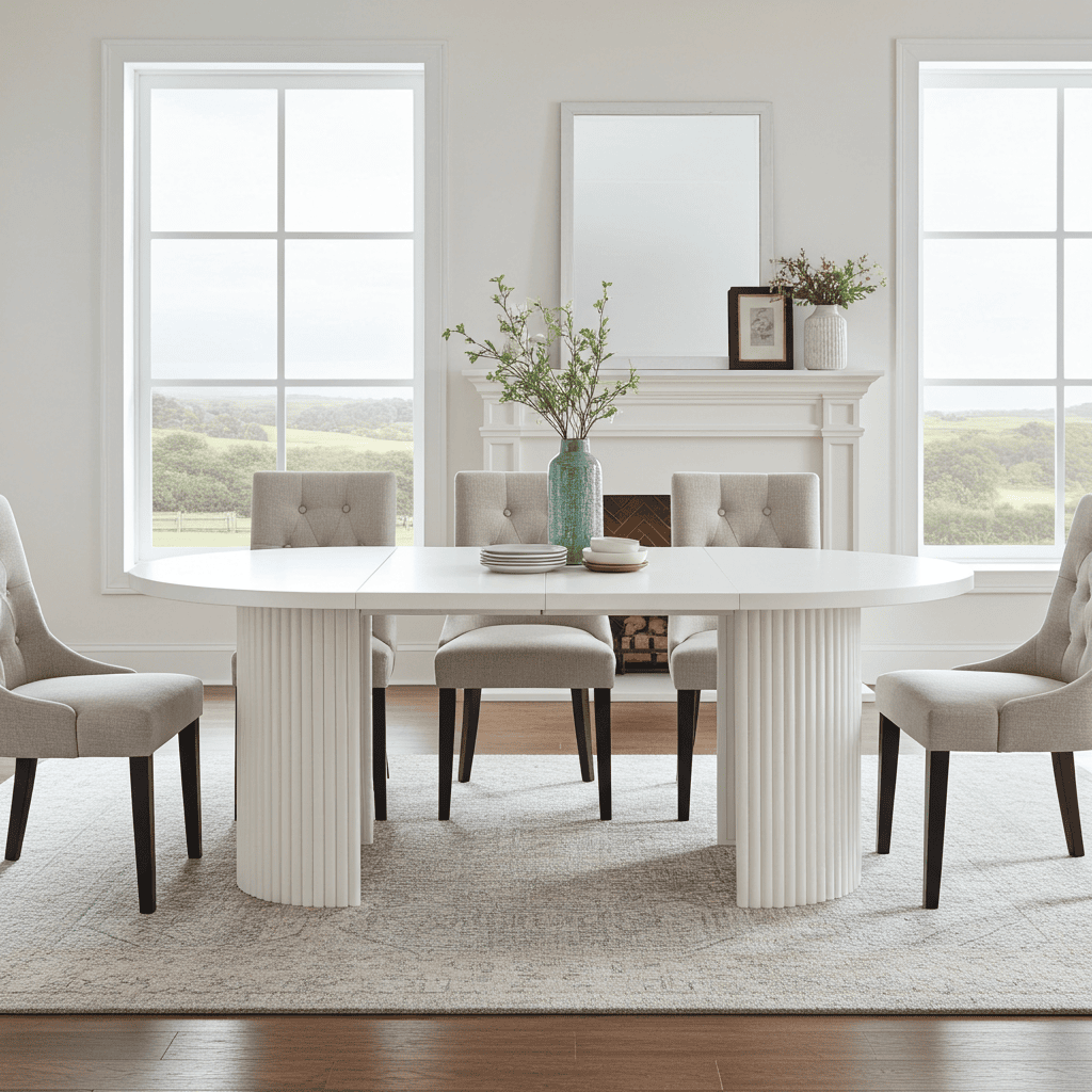 ELEMENTS Extendable Table – Cashmere, Steel Frame, Laminated 140cm