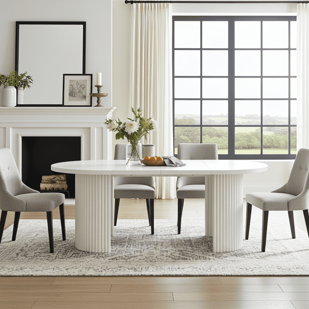 ELEMENTS Extendable Table – Cashmere, Steel Frame, Laminated 140cm