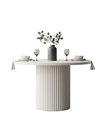 ELEMENTS Extendable Table – Cashmere, Steel Frame, Laminated 140cm