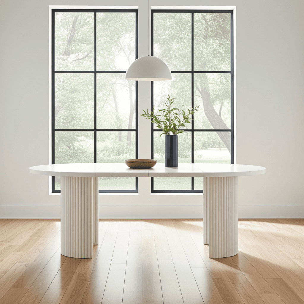 ELEMENTS Extendable Table – Cashmere, Steel Frame, Laminated 140cm