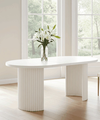 ELEMENTS Extendable Table – Cashmere, Steel Frame, Laminated 140cm