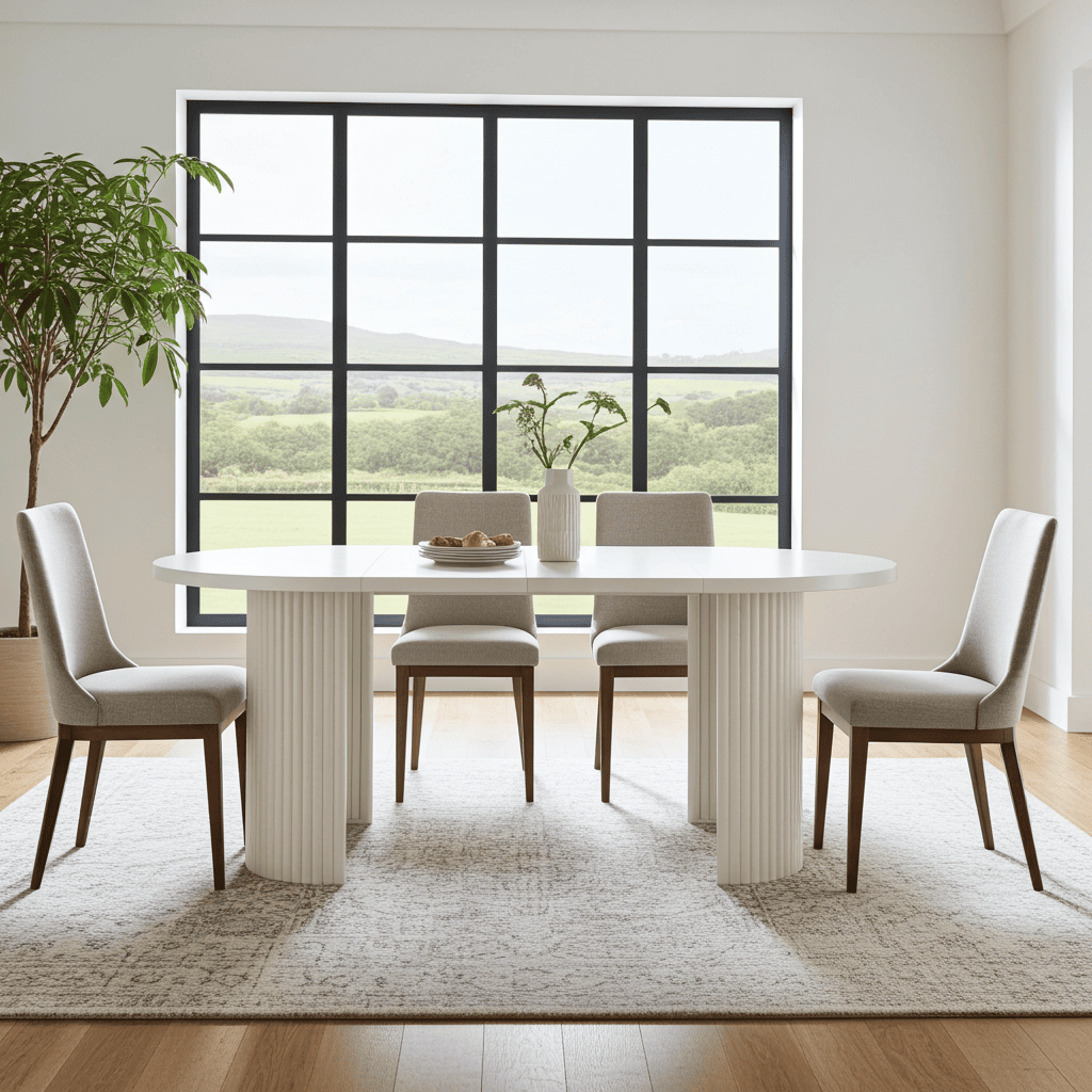 ELEMENTS Extendable Table – Cashmere, Steel Frame, Laminated 140cm