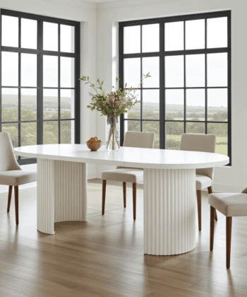 ELEMENTS Extendable Table – Cashmere, Steel Frame, Laminated 140cm