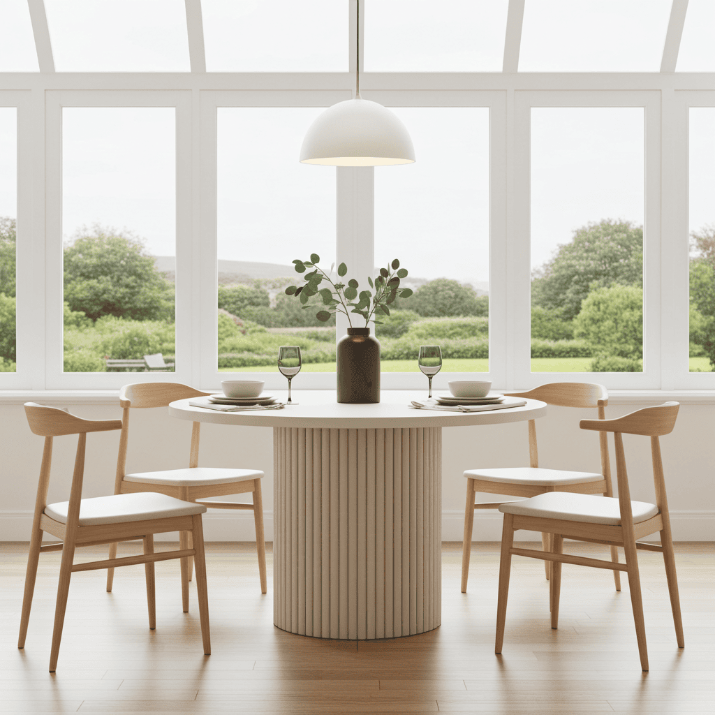 ELEMENTS Extendable Table – Cashmere, Steel Frame, Laminated 140cm