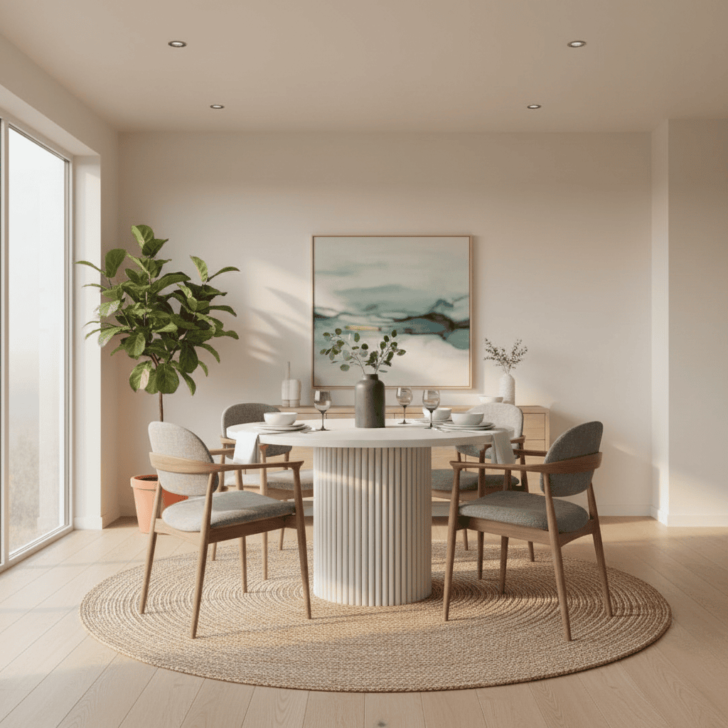 ELEMENTS Extendable Table – Cashmere, Steel Frame, Laminated 140cm