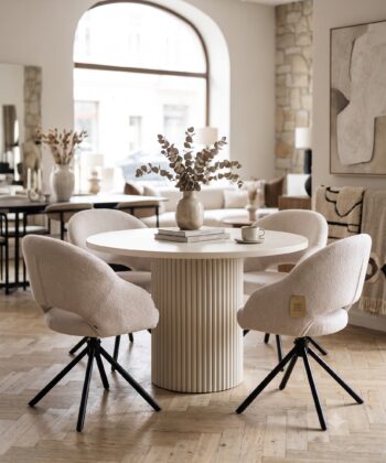 ELEMENTS Extendable Table – Cashmere, Steel Frame, Laminated 140cm