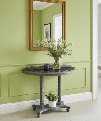 Regency Lacquered Canvas-Top Console Table