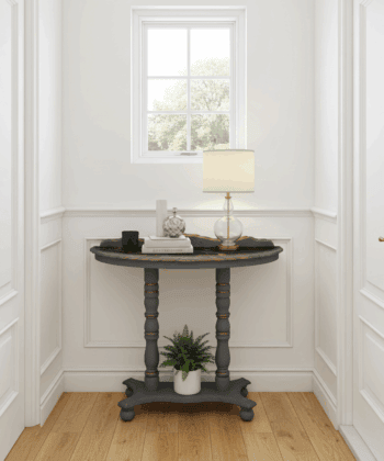 Regency Lacquered Canvas-Top Console Table