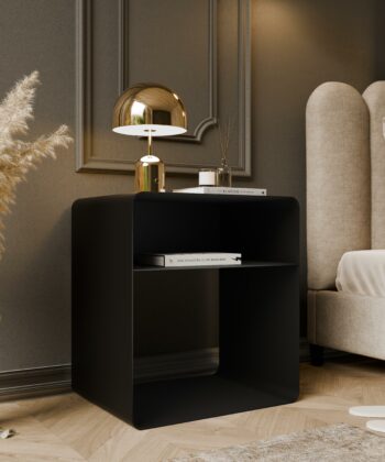 SOLO Modern Minimalist Bedside Table – Open Steel Nightstand