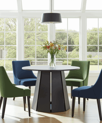 Sterling Extendable Round Dining Table – Black, Solid Wood, 100–140 cm, Custom Finish
