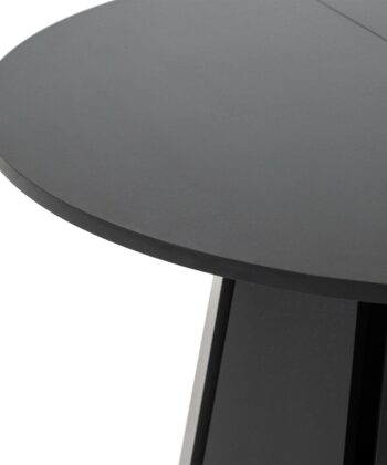 Sterling Extendable Round Dining Table – Black, Solid Wood, 100–140 cm, Custom Finish
