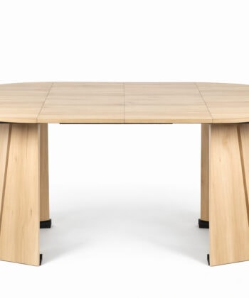 Sterling Extendable Round Dining Table – Black, Solid Wood, 100–140 cm, Custom Finish