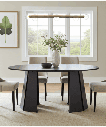 Sterling Extendable Round Dining Table – Black, Solid Wood, 100–140 cm, Custom Finish