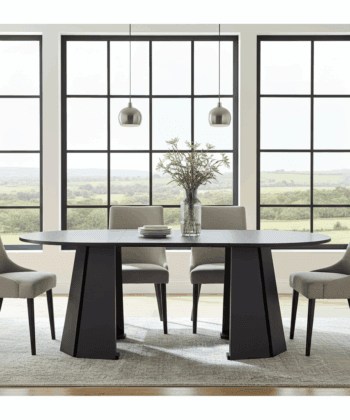 Sterling Extendable Round Dining Table – Black, Solid Wood, 100–140 cm, Custom Finish