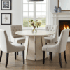 Sterling Extendable Round Dining Table – Cashmere 100 to 140cm
