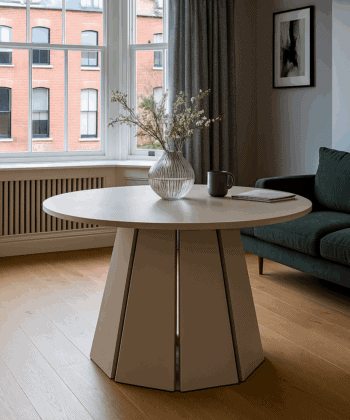 Sterling Extendable Round Dining Table – Cashmere 100 to 140cm
