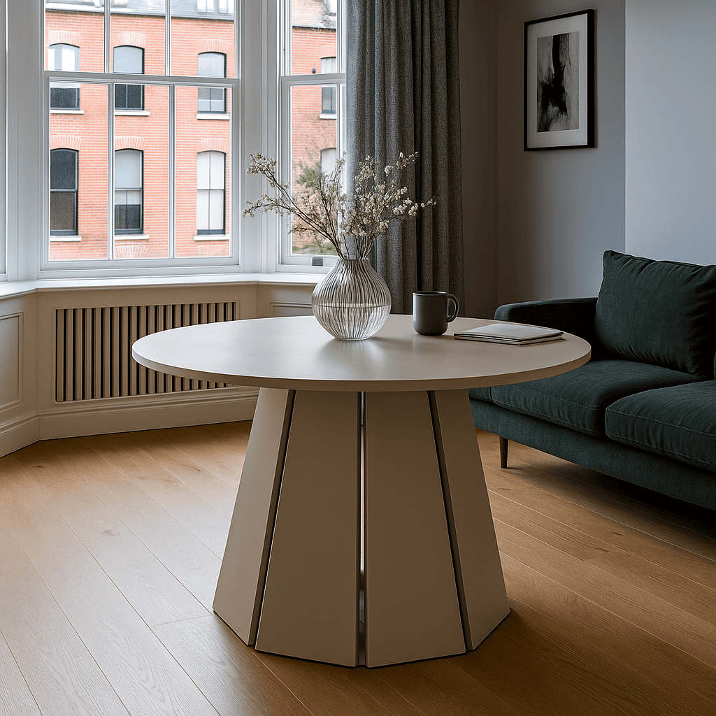 Sterling Extendable Round Dining Table – Cashmere 100 to 140cm