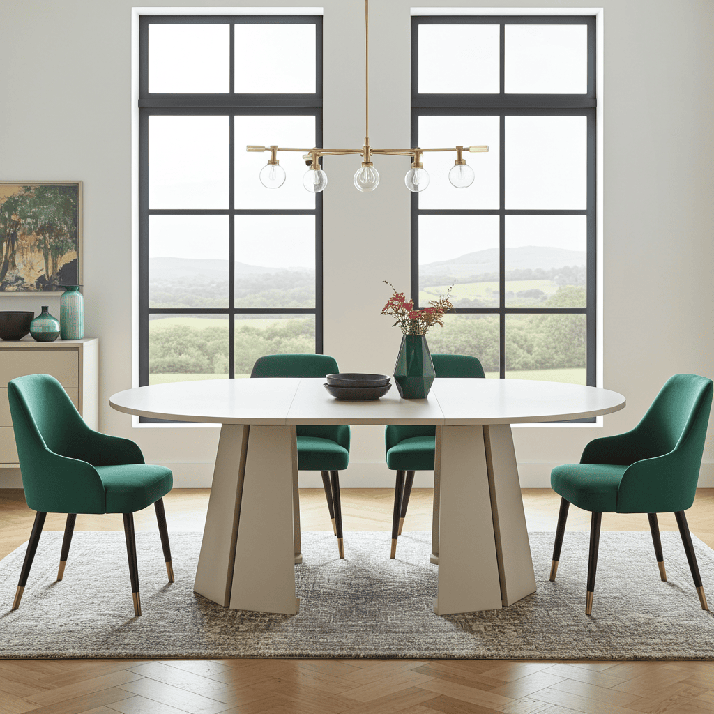 Sterling Extendable Round Dining Table – Cashmere 100 to 140cm