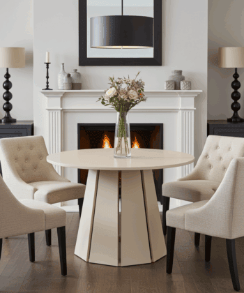 Sterling Extendable Round Dining Table – Cashmere 100 to 140cm