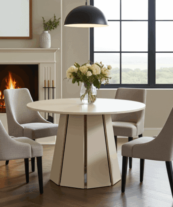 Sterling Extendable Round Dining Table – Cashmere 100 to 140cm