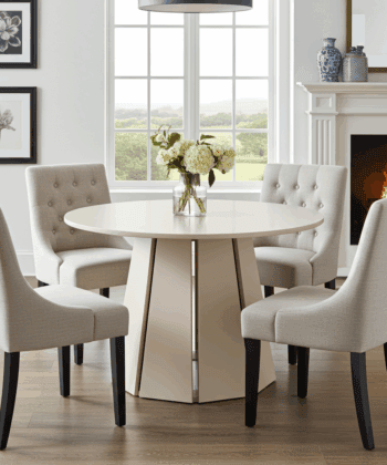 Sterling Extendable Round Dining Table – Cashmere 100 to 140cm