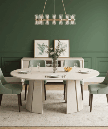 Sterling Extendable Round Dining Table – Cashmere 100 to 140cm