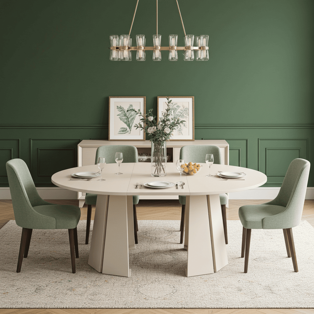 Sterling Extendable Round Dining Table – Cashmere 100 to 140cm