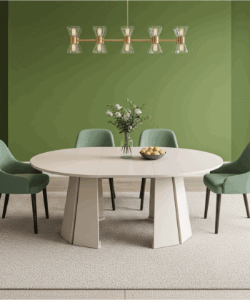 Sterling Extendable Round Dining Table – Cashmere 100 to 140cm