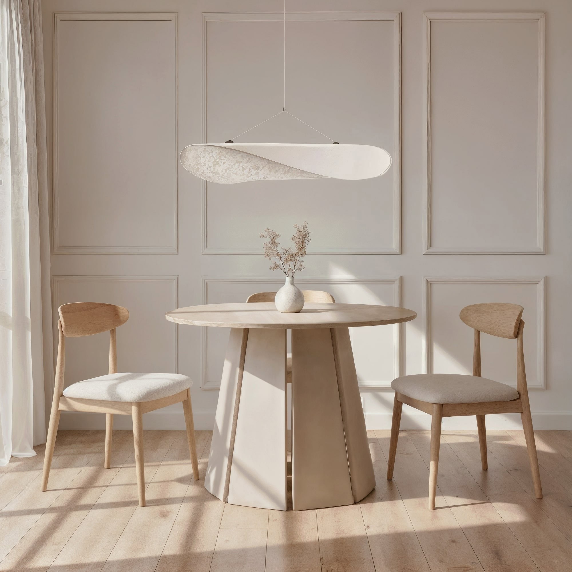 Sterling Extendable Round Dining Table – Cashmere 100 to 140cm