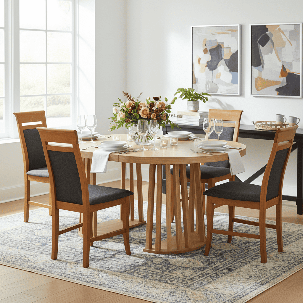 Tovo Extendable Round Dining Table (100 / 140 / 180 cm) – Custom European Quality